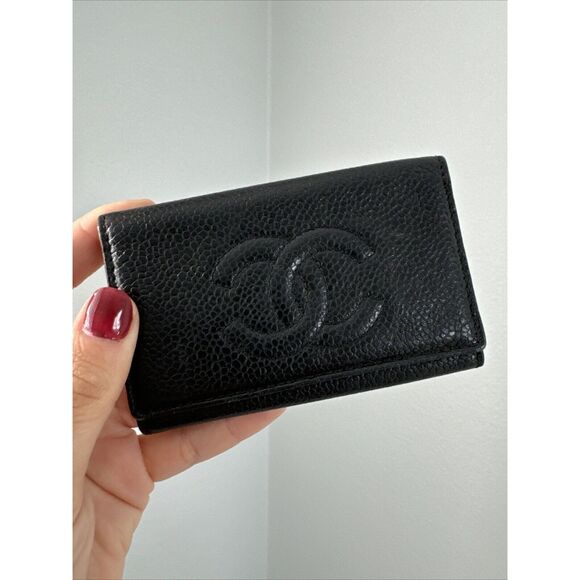 Chanel Black Caviar Logo Key Holder - Picture 1 of 11